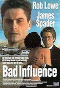 Bad Influence 1990 movie poster Rob Lowe James Spader Lisa Zane Curtis Hanson