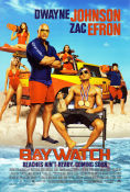 Baywatch 2017 movie poster Dwayne Johnson Zac Efron Alexandra Daddario Seth Gordon Beach From TV
