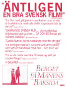 Berget på månens baksida 1983 movie poster Gunilla Nyroos Bibi Andersson Thommy Berggren Lennart Hjulström Writer: Agneta Pleijel
