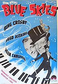 Blue Skies 1947 movie poster Bing Crosby Fred Astaire Music: Irving Berlin Musicals