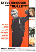 Bullitt 1968 movie poster Steve McQueen Robert Vaughn Jacqueline Bisset Peter Yates Cars and racing Police and thieves