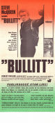 Bullitt 1968 movie poster Steve McQueen Robert Vaughn Jacqueline Bisset Peter Yates Cars and racing Police and thieves