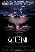 Cape Fear 1991 poster Robert De Niro Nick Nolte Jessica Lange Martin Scorsese