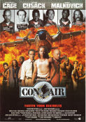 Con Air 1997 movie poster Nicolas Cage John Cusack John Malkovich Simon West Find more: Jerry Bruckheimer Planes