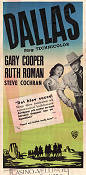 Dallas 1950 movie poster Gary Cooper Ruth Roman Steve Cochran Stuart Heisler