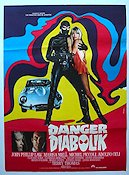 Danger Diabolik 1968 movie poster John Phillip Law Cars and racing Agents From comics Cult movies