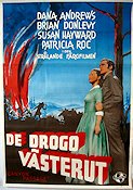 De drogo västerut 1946 poster Dana Andrews Brian Donlevy Susan Hayward Jacques Tourneur