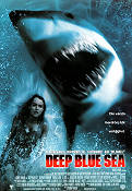 Deep Blue Sea 1999 movie poster Thomas Jane Saffron Burrows Stellan Skarsgård Renny Harlin Fish and shark
