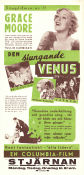 Den sjungande Venus 1934 poster Grace Moore Tullio Carminati Lyle Talbot Victor Schertzinger Eric Rohman art