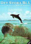 Le Grand Bleu 1988 movie poster Jean-Marc Barr Rosanna Arquette Jean Reno Luc Besson Fish and shark Diving