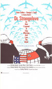 Dr Strangelove or: How I Learned to Stop Worrying 1964 poster Peter Sellers George C Scott Sterling Hayden Keenan Wynn Slim Pickens Stanley Kubrick Affischkonstnär: Tomi Ungerer Krig