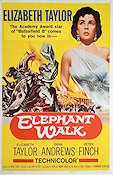 Elephant Walk 1954 movie poster Elizabeth Taylor Dana Andrews William Dieterle