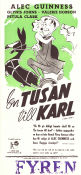 En tusan till karl 1958 poster Alec Guinness Glynis Johns Valerie Hobson Petula Clark Ronald Neame