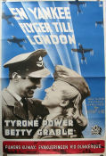 En yankee flyger till London 1941 poster Tyrone Power Betty Grable John Sutton Henry King Flyg