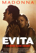 Evita 1996 movie poster Madonna Antonio Banderas Jonathan Pryce Alan Parker Music: Andrew Lloyd Webber Musicals
