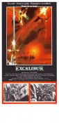 Excalibur 1981 movie poster Nigel Terry Helen Mirren Nicholas Clay John Boorman