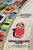 Ferris Bueller´s Day Off 1986 movie poster Matthew Broderick Jeffrey Jones John Hughes School Cars and racing