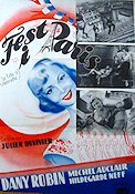 Fest i Paris 1952 poster Dany Robin Michel Auclair Hildegard Knef Julien Duvivier