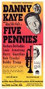 The Five Pennies 1959 movie poster Danny Kaye Barbara Bel Geddes Louis Armstrong Melville Shavelson Instruments Jazz