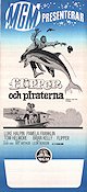 Flipper och piraterna 1964 poster Luke Halpin Pamela Franklin Helen Cherry Leon Benson Fiskar och hajar