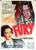 Fury 1936 movie poster Spencer Tracy Sylvia Sidney Fritz Lang