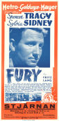 Fury 1936 movie poster Sylvia Sidney Spencer Tracy Walter Abel Fritz Lang