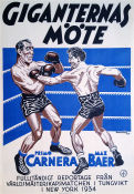 Giganternas möte 1934 poster Primo Carnera Max Baer Arthur Donovan Boxning Dokumentärer