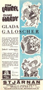 Glada galoscher 1937 poster Laurel and Hardy Helan och Halvan Stan Laurel Oliver Hardy Sharon Lynn James W Horne