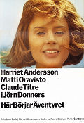 Här börjar äventyret 1965 movie poster Harriet Andersson Matti Oravisto Claude Titre Jörn Donner Production: Sandrews