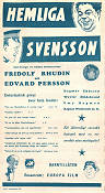 Hemliga Svensson 1933 poster Fridolf Rhudin Schamyl Bauman