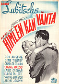 Heaven Can Wait 1943 poster Don Ameche Ernst Lubitsch
