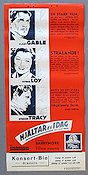 Test Pilot 1938 movie poster Clark Gable Myrna Loy Spencer Tracy Victor Fleming