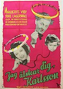 Jag älskar dig Karlsson 1947 movie poster Marguerite Viby Sture Lagerwall Telephones