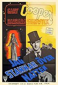 Jag stannar över natten 1941 poster Gary Cooper Barbara Stanwyck Oscar Homolka Howard Hawks