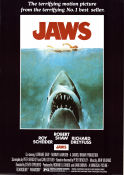 Jaws 1975 poster Pyramid Posters Roy Scheider Richard Dreyfuss Robert Shaw Steven Spielberg Fiskar och hajar