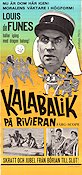 Kalabalik på Rivieran 1970 poster Louis de Funes Jean Lefebvre Guy Grosso Jean Girault Strand Damer