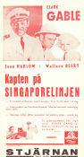 Kapten på Singaporelinjen 1935 poster Clark Gable Jean Harlow Wallace Beery Tay Garnett Asien