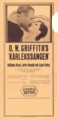 Kärlekssången 1929 poster Lupe Velez William Boyd Jetta Goudal DW Griffith