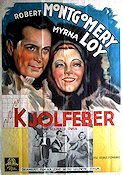 Kjolfeber 1936 poster Robert Montgomery Myrna Loy Reginald Owen George Fitzmaurice