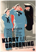 Klart till drabbning 1937 movie poster Thor Modéen Åke Söderblom Weyler Hildebrand Sickan Carlsson Edvin Adolphson Ships and navy Eric Rohman art