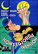 Konstgjorda Svensson 1929 movie poster Fridolf Rhudin Brita Appelgren