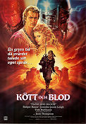 Flesh and Blood 1985 movie poster Rutger Hauer Jennifer Jason Leigh Paul Verhoeven Sword and sandal