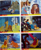 Lady and the Tramp 1955 lobby card set Barbara Luddy Clyde Geronimi Animation Food and drink