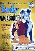 Lady and the Tramp 1955 movie poster Barbara Luddy Clyde Geronimi Animation Food and drink