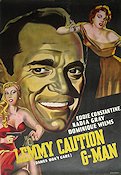 Lemmy Caution G-Man 1954 poster Eddie Constantine Nadia Gray Dominique Wilms Bernard Borderie Damer