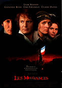 Les Miserables 1998 movie poster Liam Neeson Geoffrey Rush Uma Thurman Claire Danes Bille August Writer: Victor Hugo Musicals