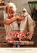 Lotta flyttar hemifrån 1993 movie poster Grete Havnesköld Claes Malmberg Johanna Hald Writer: Astrid Lindgren Kids