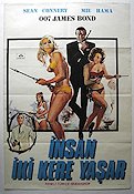 You Only Live Twice 1967 movie poster Sean Connery Akiko Wakabayashi Poster from: Türkiye Ladies