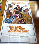 The Man with the Golden Gun 1974 movie poster Roger Moore Britt Ekland Christopher Lee Guns weapons Find more: Large poster