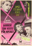 The Man Who Knew too Much 1956 movie poster James Stewart Doris Day Brenda de Banzie Alfred Hitchcock